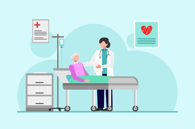 Arzt-Patienten-Konzept farbige flache Vektorillustration isoliert