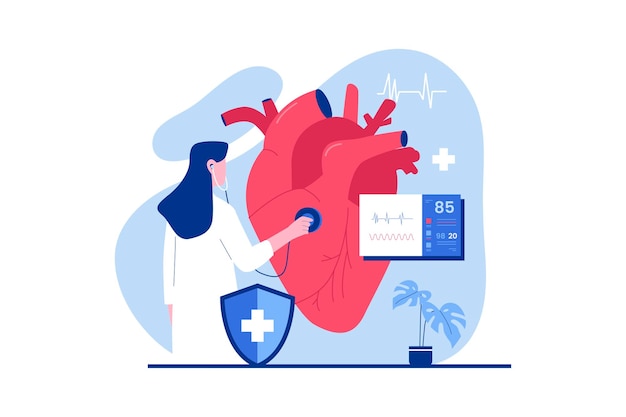 Arzt überprüft Herzgesundheit und Herz-Kreislauf-Druck