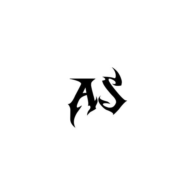 AS-Monogramm-Logo-Design, Buchstabe, Text, Name, Symbol, monochromes Logo, Alphabet-Zeichen, einfaches Logo