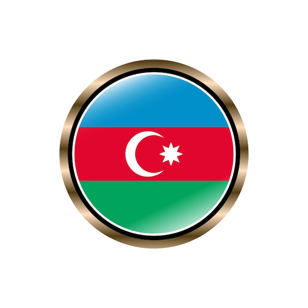 Vektor aserbaidschan-flagge kreis-taste vektor-vorlage trendige sammlung logo-design
