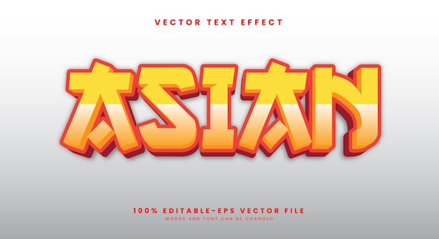 Asiatische 3D-bearbeitbare Texteffektvorlage für den japanischen Stil