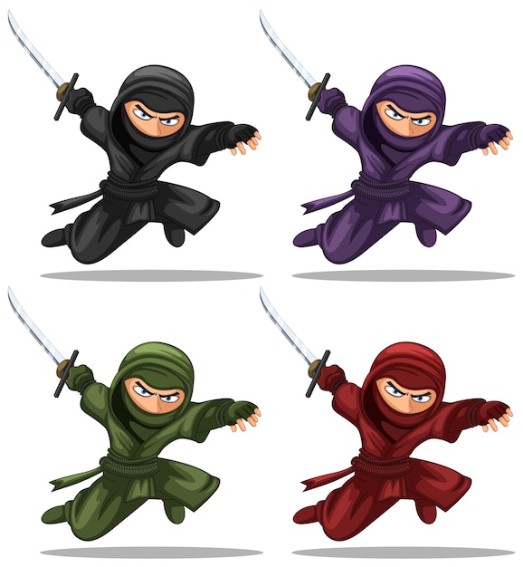 Asiatische ninja-cartoon-figur