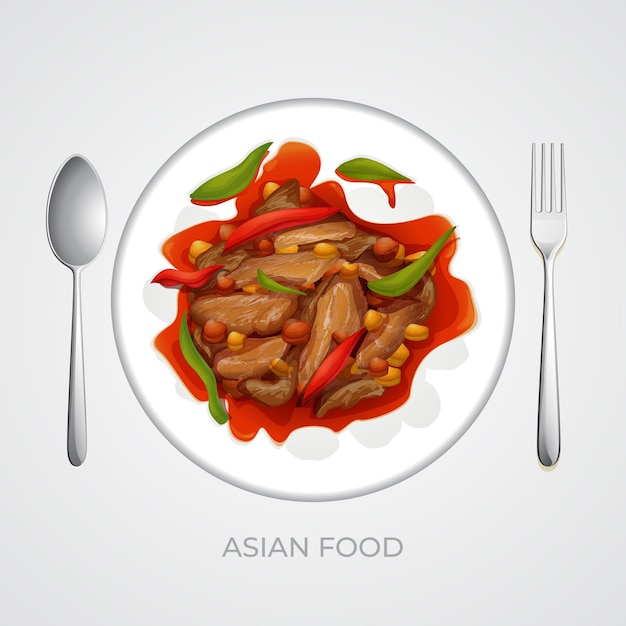 Asiatisches Essen minimalistisches Vektordesign