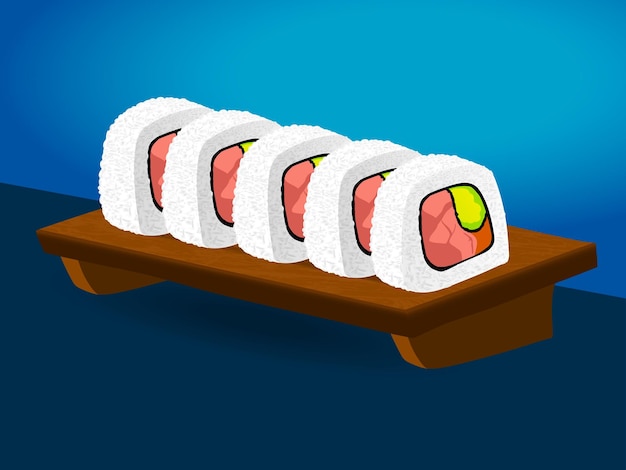 Asiatisches Sushi auf Holzständer