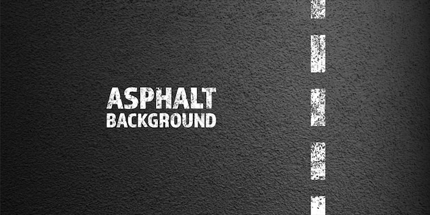 Asphaltstraße mit weißer gerissener Fahrspur, die die Betonoberfläche der Autobahn markiert, Textur der Straßenverkehrslinie