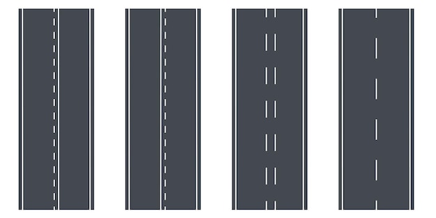 Asphaltstraßen Vorlage-Set-Element Straßen- oder Fahrbahn-Hintergrund Vektorillustration