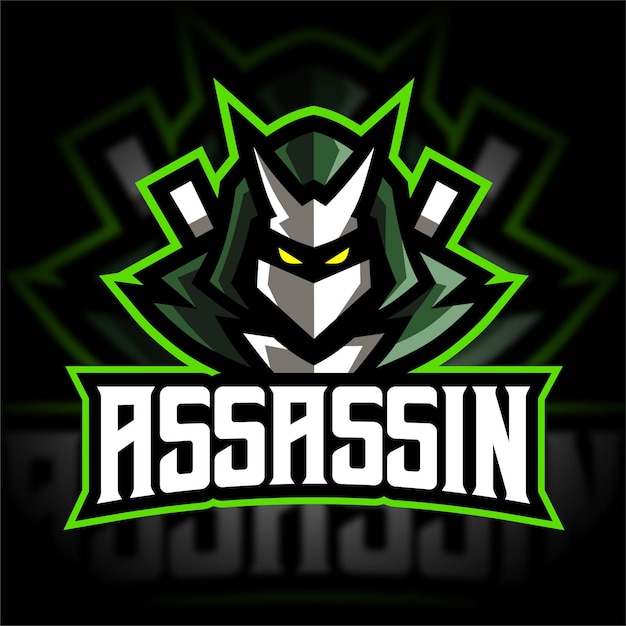 Vektor assassinen-maskottchen-gaming-logo