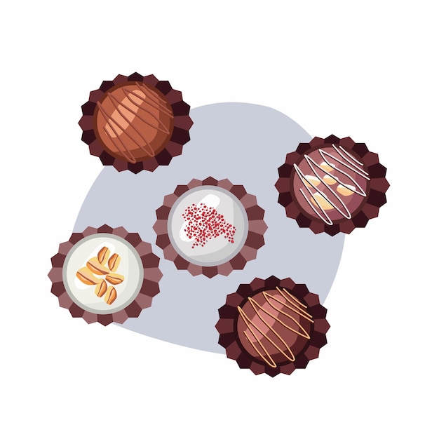 Assortierte Schokolade und Süßigkeiten