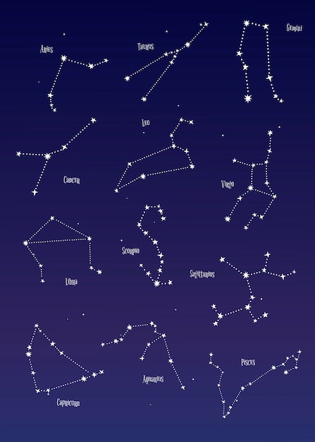 Astrologische sternzeichen-vektor-set