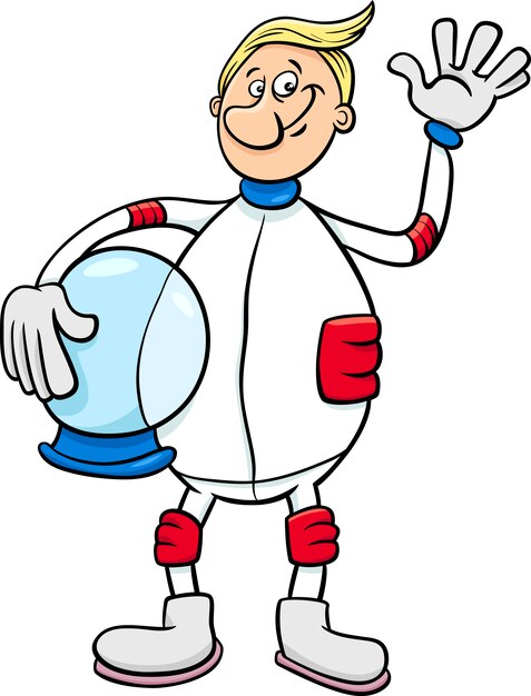 Astronaut charakter cartoon illustration