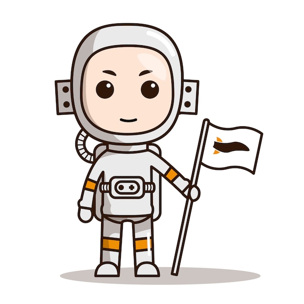 Astronaut chibi charakter design mit maske