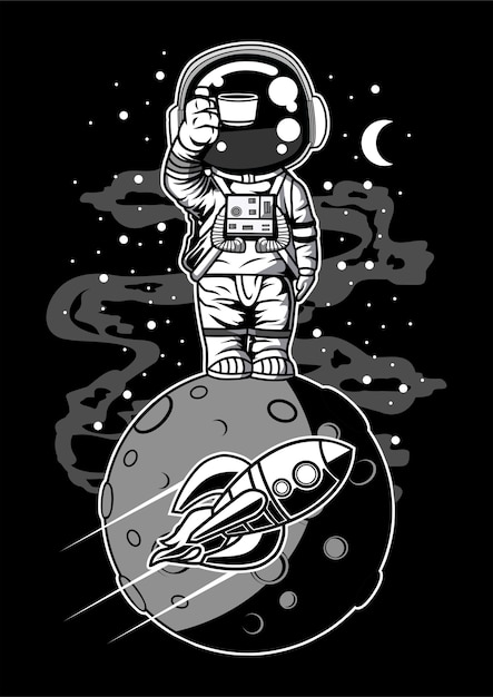 Astronaut, der auf dem mond steht