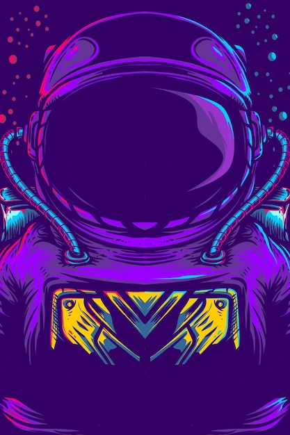 Astronaut design artwork illustration neonfarbe