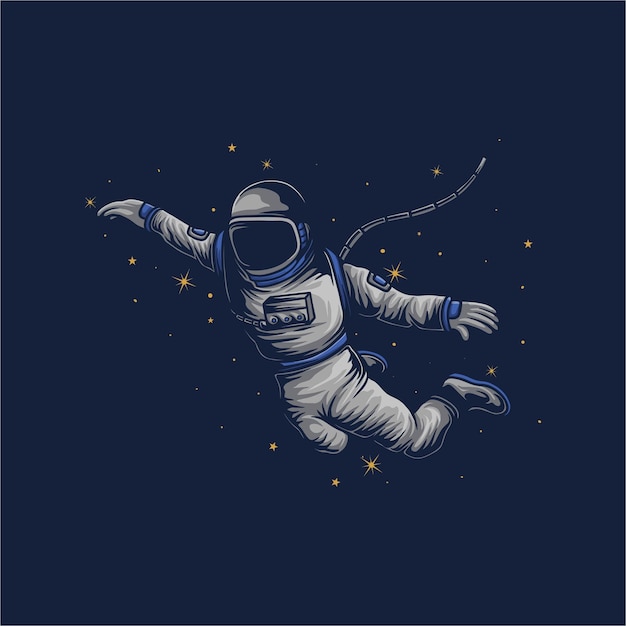 Astronaut fliegende vektorillustration