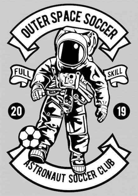 Astronaut fußball illustration