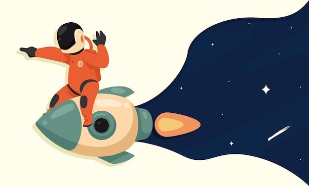 Astronaut in Rakete