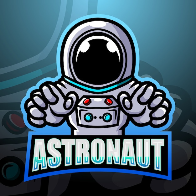 Astronaut maskottchen esport illustration