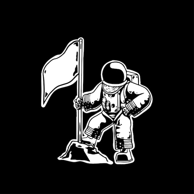 Astronaut mit flagge illustration