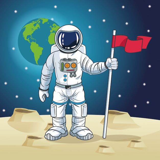 Astronaut raum cartoon