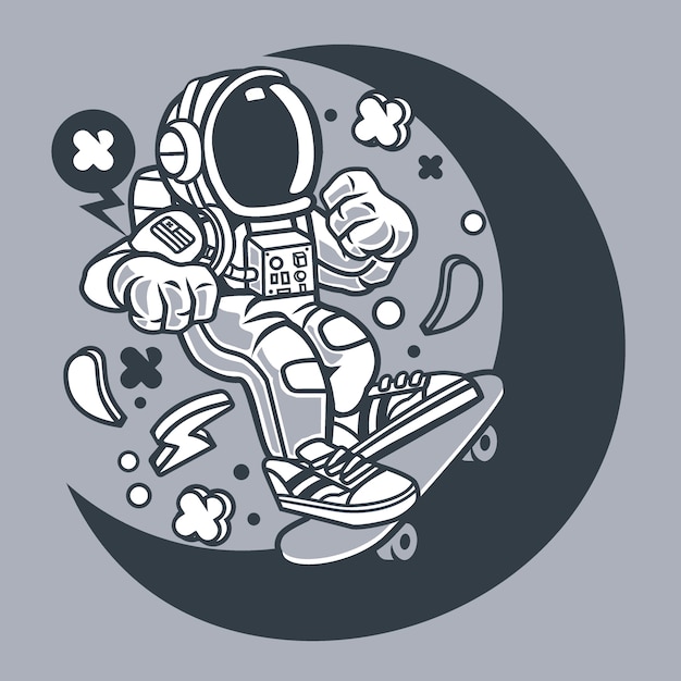 Vektor astronaut skater