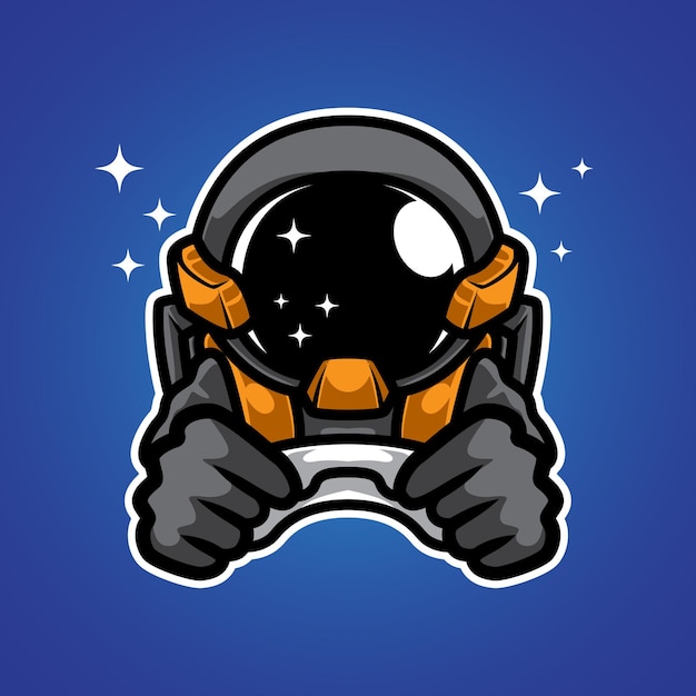 Astronaut space gamer maskottchen logo