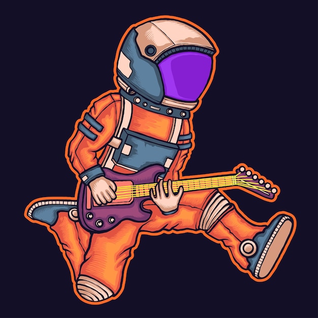 Astronaut spielt gitarre