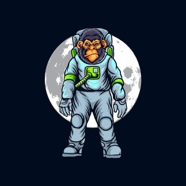 Vektor astronauten-gorilla-illustration