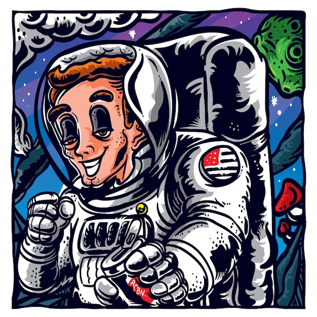 Astronauten-illustrationskonzept