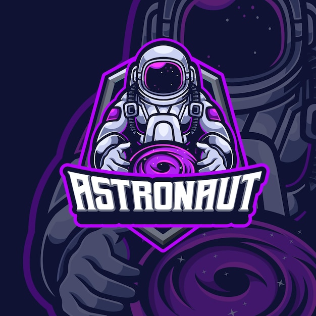 Astronauten-maskottchen esport gaming premium-logo-design