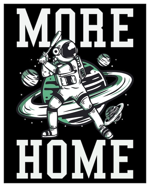 Astronauten spielen Baseball-T-Shirt