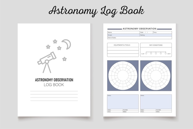 Vektor astronomie logbuch kdp innenvorlage