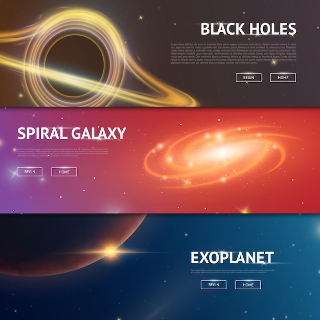 Astronomische galaxie hintergrund planeten im sonnensystem für das banner modernes design