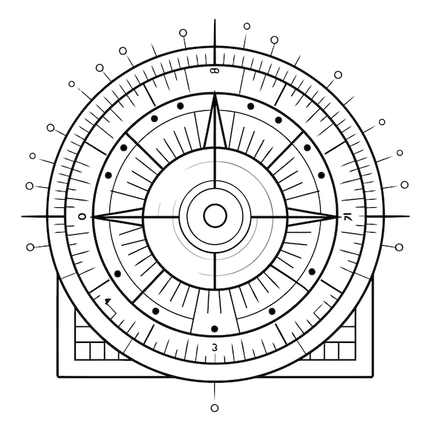 Vektor astronomische karte schwarz-weiß-vektorillustration für ein malbuch