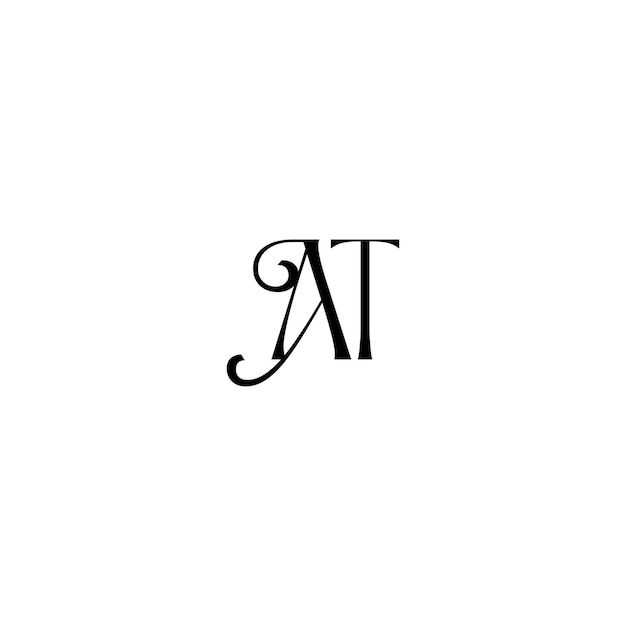 At-monogramm-logo-design, buchstabe, text, name, symbol, einfarbig, logo, alphabet, zeichen, einfaches logo