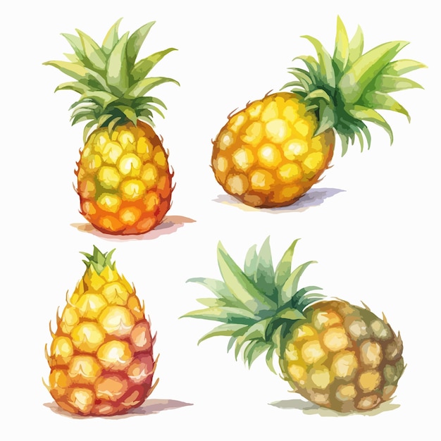 Atemberaubende Aquarell-Illustration einer tropischen Ananas