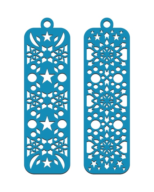 Vektor atemberaubende lasercut-lesezeichen-designs