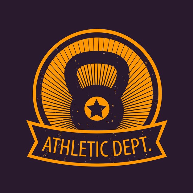 Athletische abteilung fitness-studio-emblem-vektorzeichen