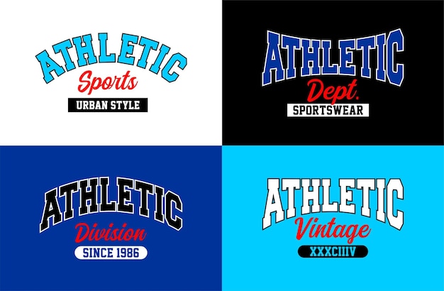Vektor athletisches vintage-typografie-design für t-shirts