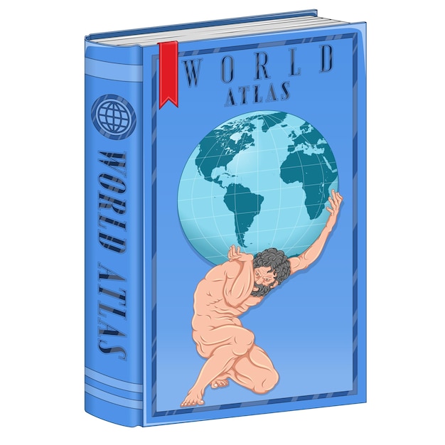 Vektor atlas-college-buch mit weltkarten