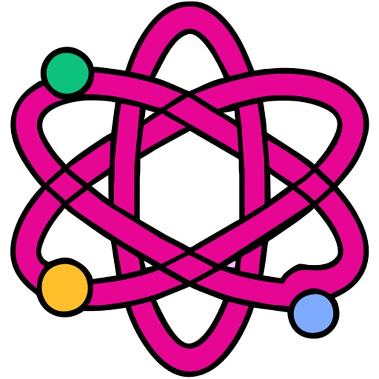 Vektor atom-doodle-stil-symbol