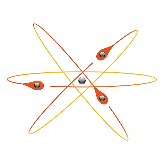 Atom-symbole der kernenergie ikonen wissenschaftliche forschung und molekulare chemie vektor atomische