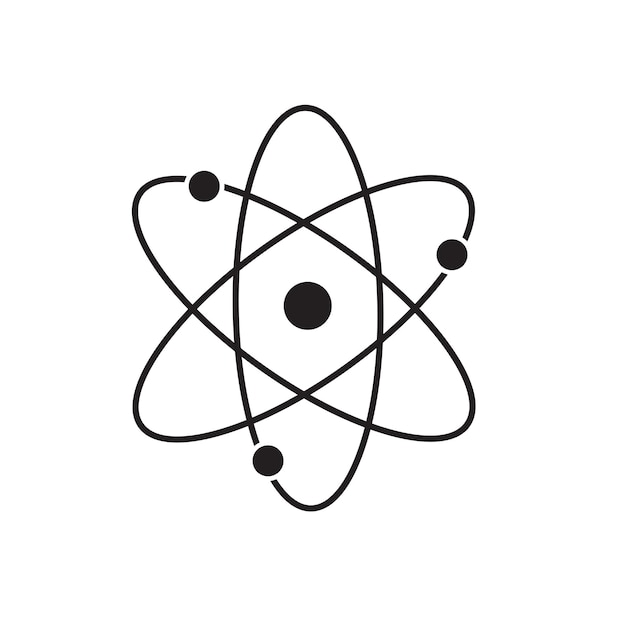 Atomstruktur isoliert auf weißem Hintergrundvektor