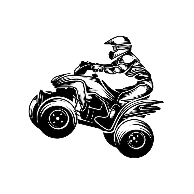 Vektor atv-logo-vektor quad-bike-wettkampf-logo-vektor-illustration silhouette-design