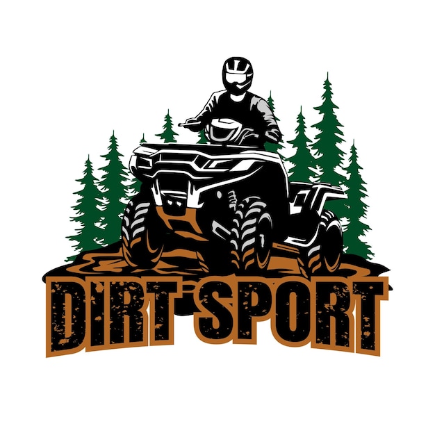 Atv sport illustration design logo ikon vektor