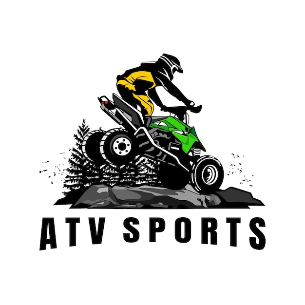 Atv sport illustration design logo ikon vektor