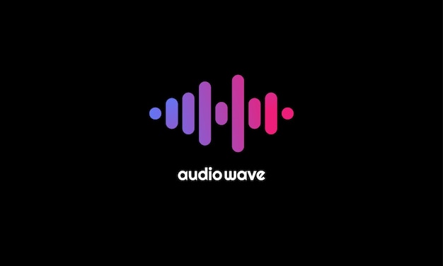 Audio-Wave-Logo-Design, flaches Vektor-Audio-Wave-Symbol-Zeichen