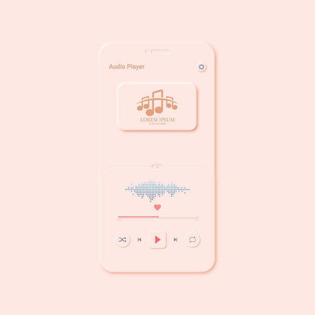 Vektor audioplayer-ui neuromorphic
