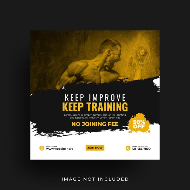 Auffällige Fitness- und Fitness-Post-Designs für soziale Medien für maximales Engagement