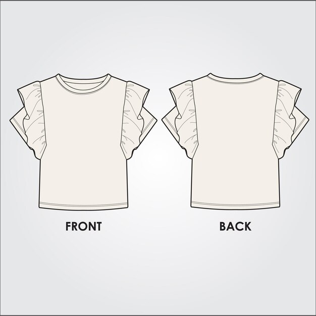 Aufflackern-hülsen-t-shirt für mädchen