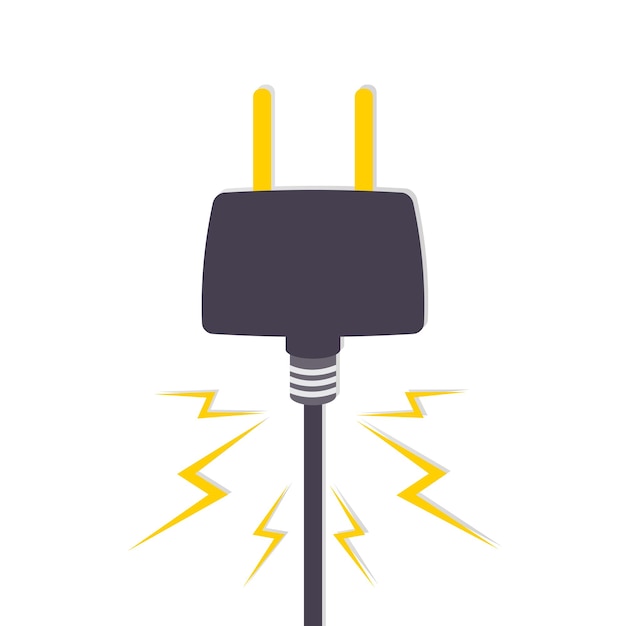 Vektor aufgeladene elektrische stecker-comic-grafik-hintergrundgrafik